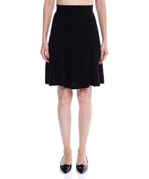 Elastic-waist knitted skirt