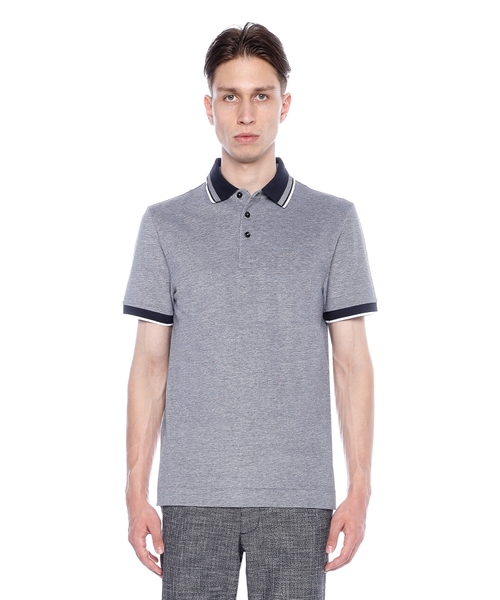 Oxford polo with striped detail