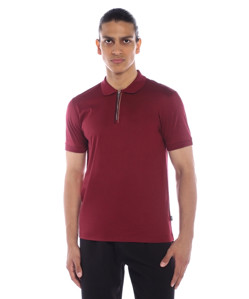 Поло облегающего кроя с застежкой-молнией