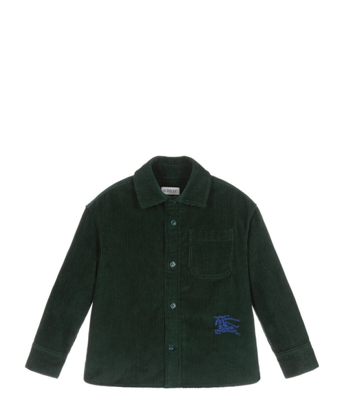 Logo embroidered corducoy shirt