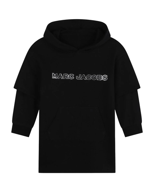 Hooded dress with logo