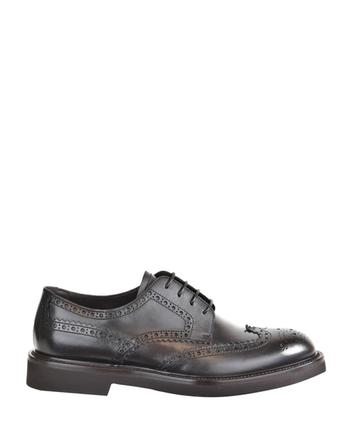 Leather derby brogue shoes