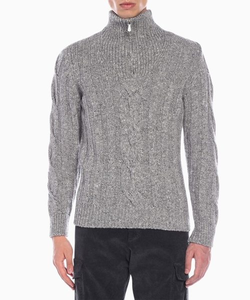 Sweater with zip collar