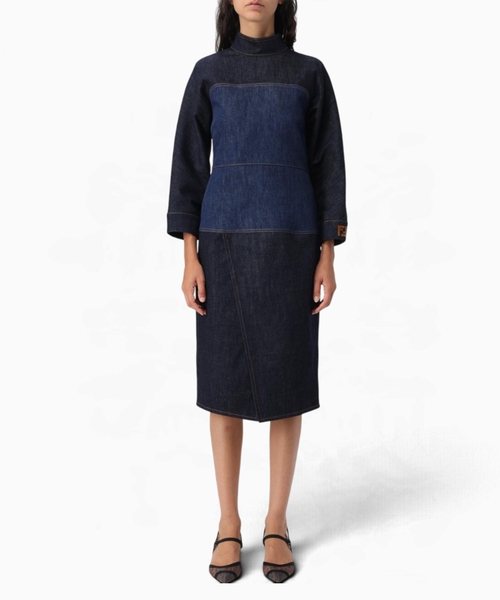Midi denim dress