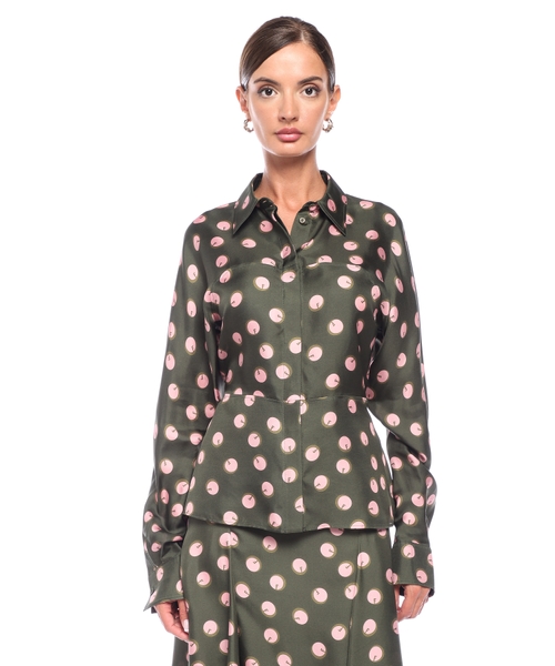 Шелковая рубашка с принтом