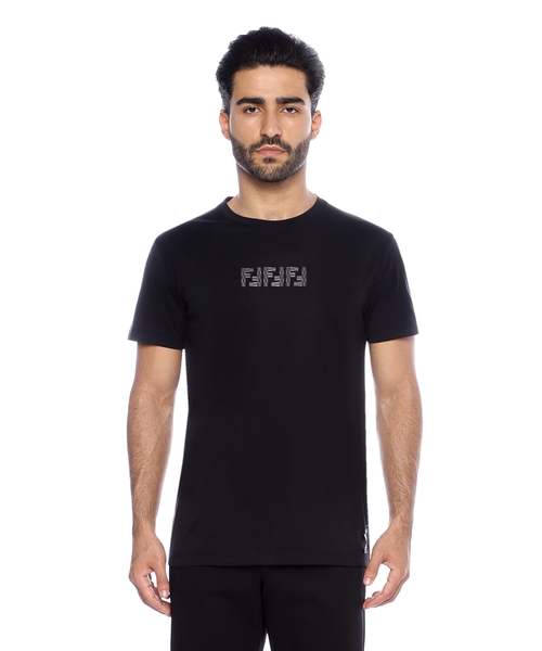 Tシャツ・カットソー FENDI EMBROIDERED GEORGETTE TOP mens fendi hat | White T-shirt with logo Fendi