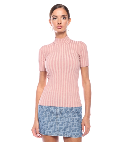 Striped short sleeve top