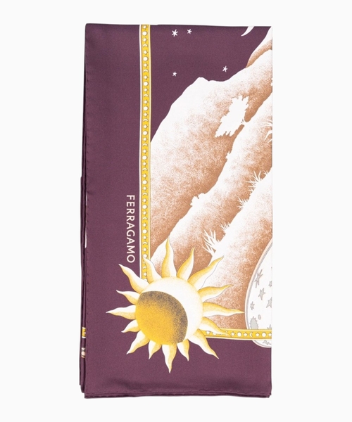 Day & Night printli ipək yaylıq
