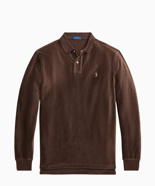 Long sleeve corduroy polo