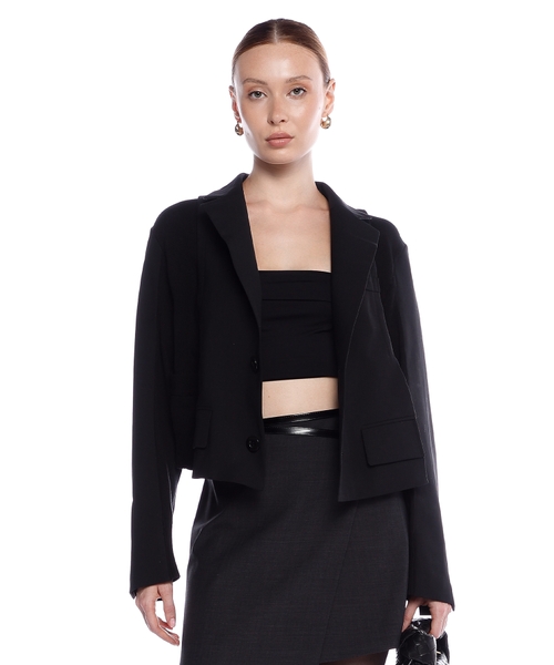 Пиджак асимметричного кроя со вставками