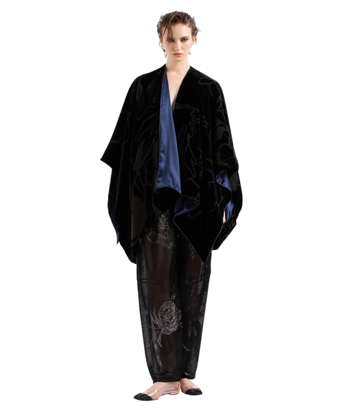 Devoré velvet cape