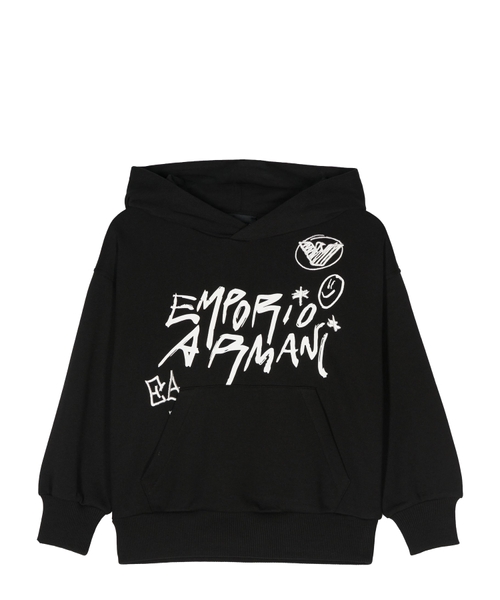 Logo printed cotton hoodie