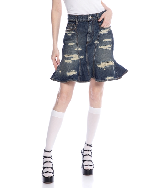 The Rip And Repair Fluted mini ətək