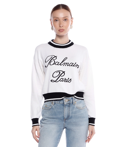Logo embroidery detail crop top