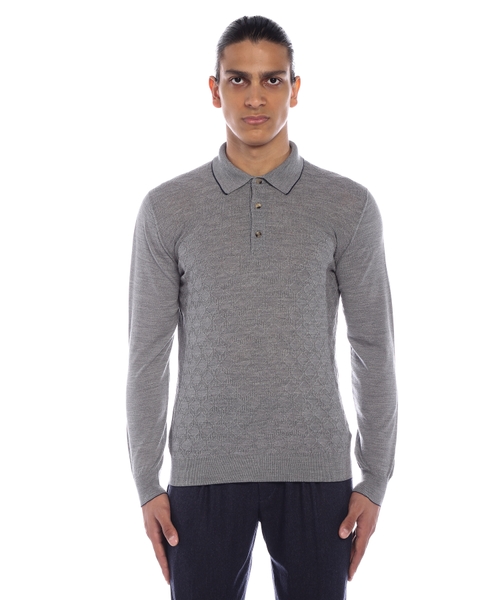 Wool polo-jumper