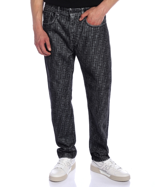 FF logo patterned jeans