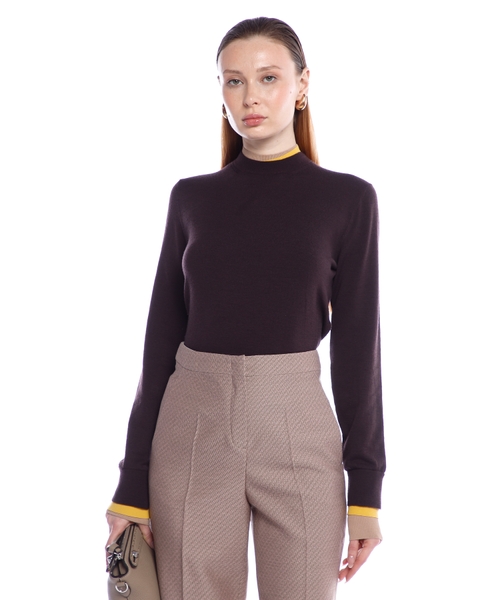 Layered trim sweater