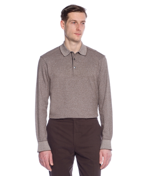 Long sleeve cotton polo
