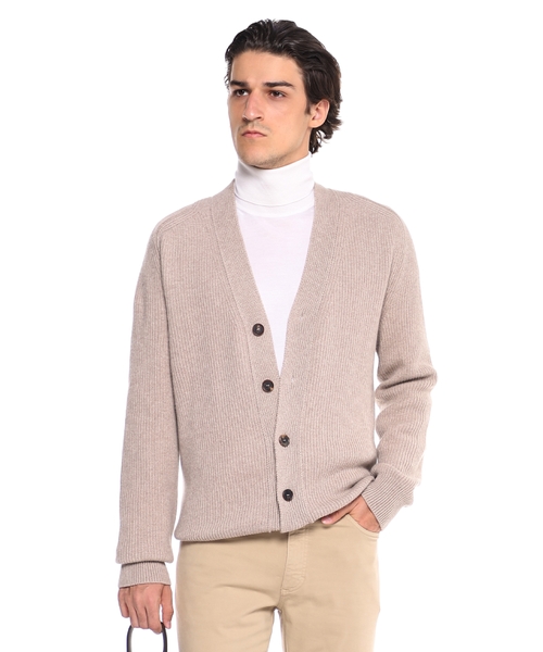 Ribbed cashmere cardigan