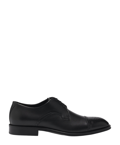 Italian-leather Derby shoes with cap toe