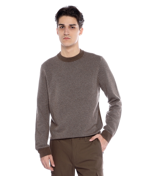 Regular-fit sweater in virgin wool and cotton
