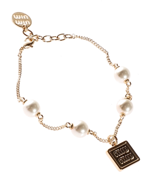 Bracelet with pearls and logo detail