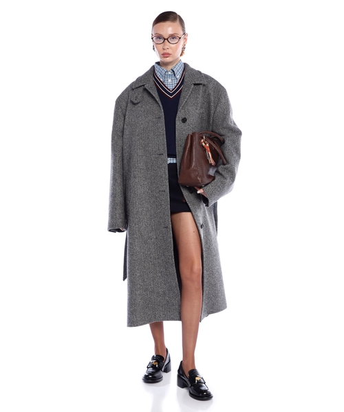 Coat with logo detail