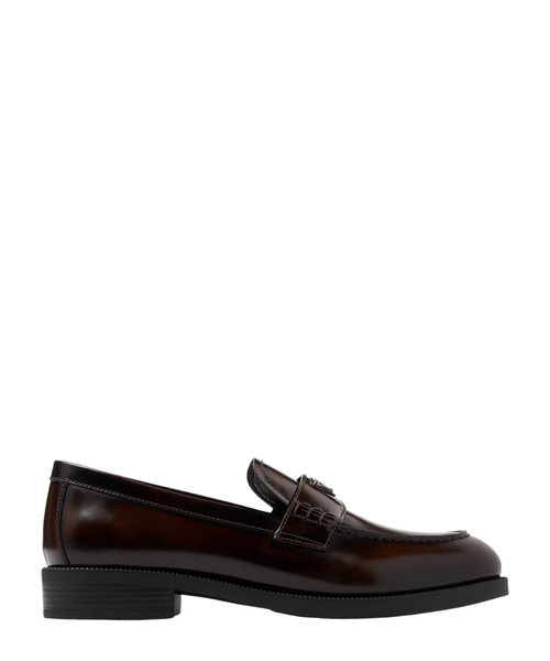 Brushed leather loafers
