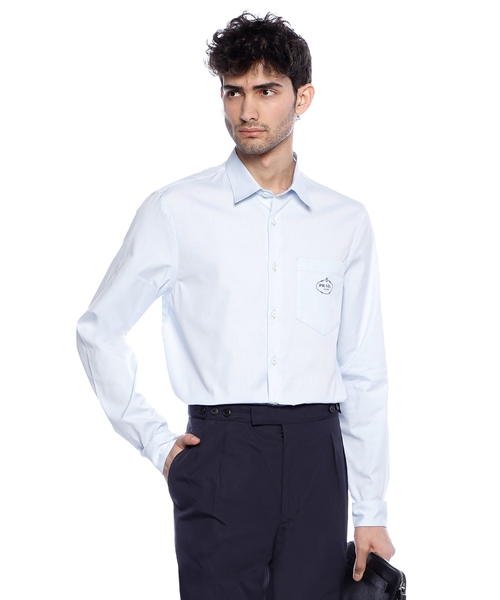 Loqo detallı pambıq köynək