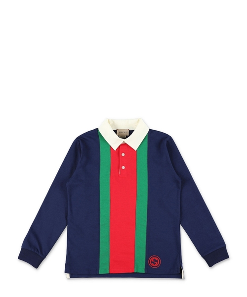 Striped long sleeve polo