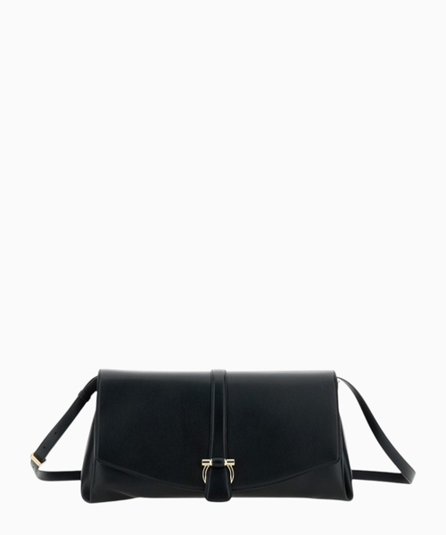 Crossbody bag with gancini buckle detail in leather