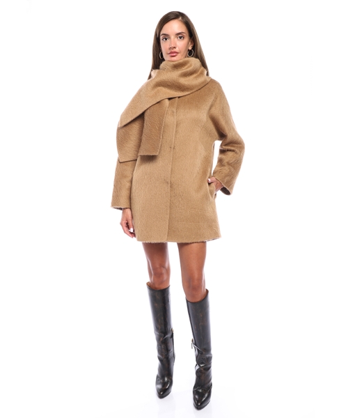 Alpaca and wool jacket with scarf | Emporium