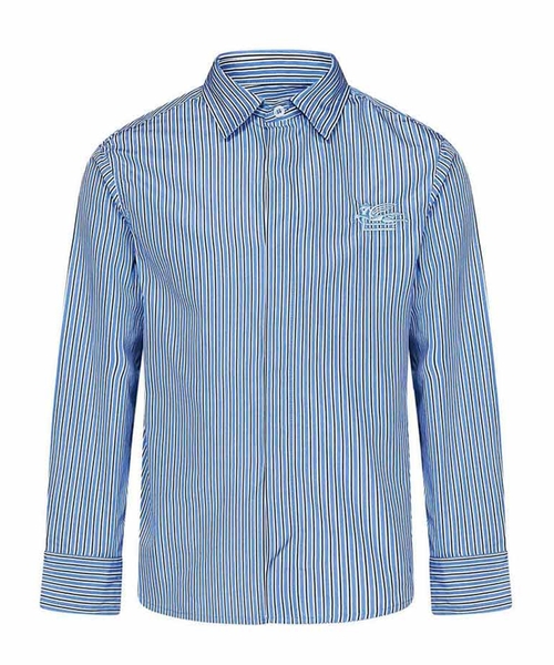 Loqo naxışlı zolaqlı köynək