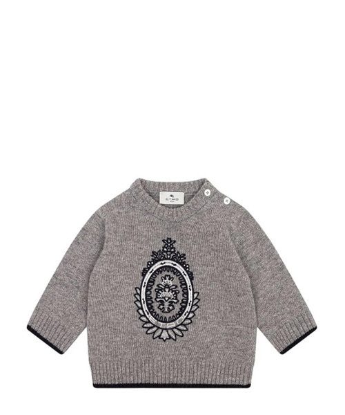 Embroidered wool jumper