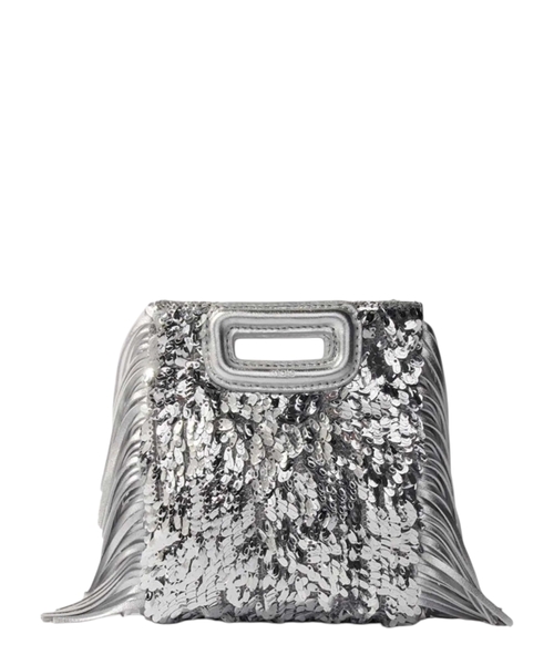 Мини-сумка с серебристыми пайетками