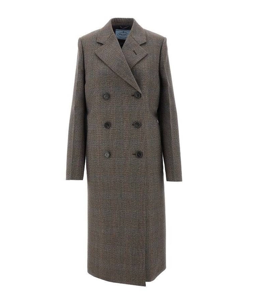 Двубортное шерстяное пальто