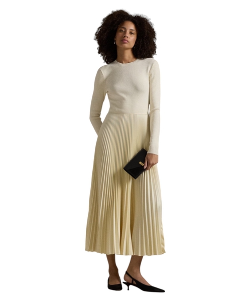 Плиссированное миди-платье