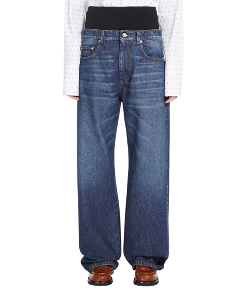 Bol biçimli denim şalvar