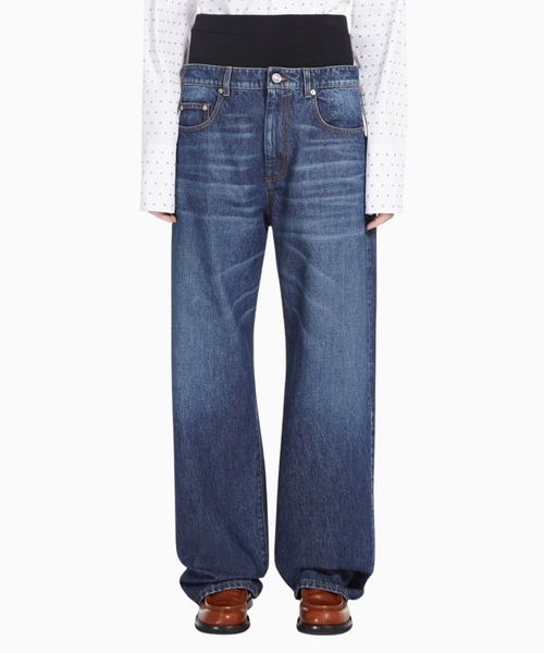 Wide-fit denim jeans