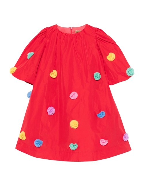 Floral tulle-inserts dress