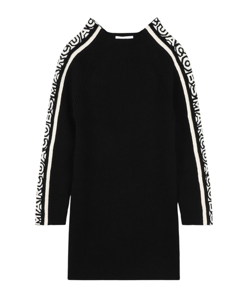 Embroidered-logo knitted dress