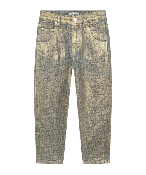 The Metallic Jumbled logo jeans