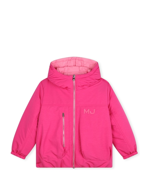 Reversible down jacket with hood