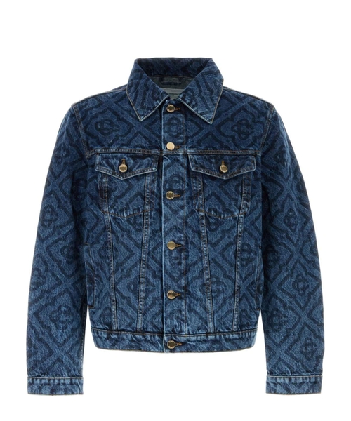 Printli denim gödəkçə