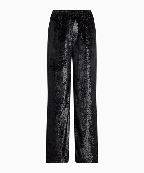 Velvet wide-leg pants