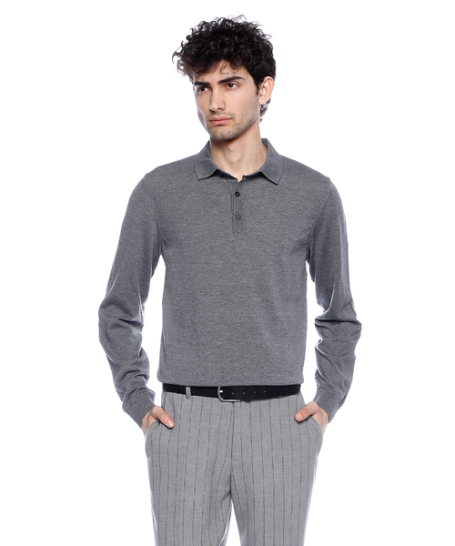 Шерстяное поло с длинными рукавами