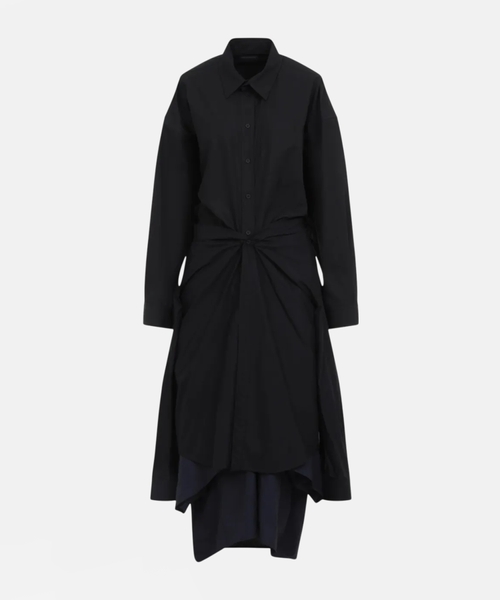 Платье-рубашка макси с аппликациями