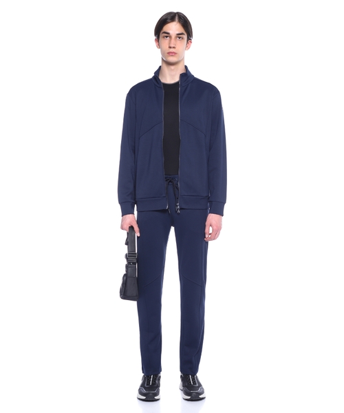 Tracksuit with zip-up stand-up collar