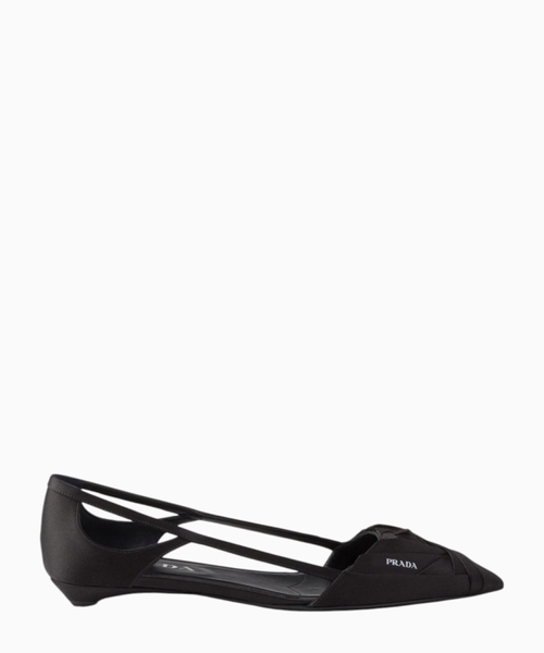 Satin cut-out ballerinas