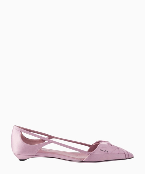 Satin cut-out ballerinas